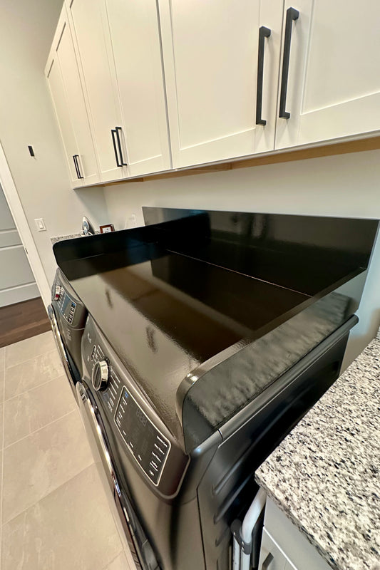 Custom Laundry Countertop for Front-Load Washer & Dryer | Sorting & Folding Organizer