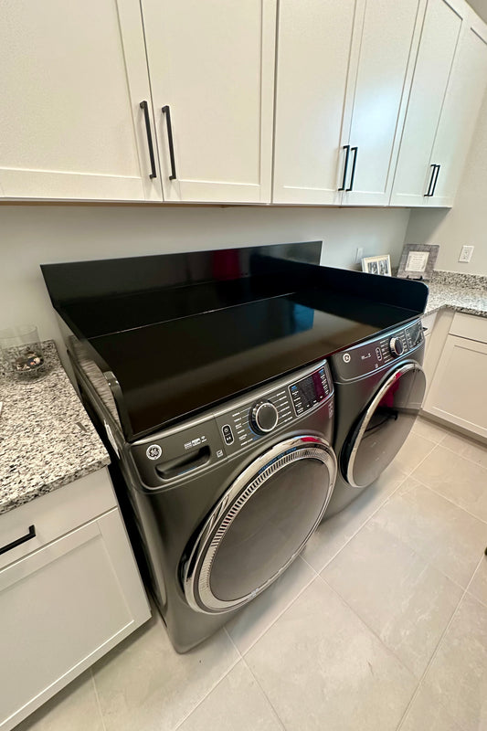 Custom Laundry Countertop for Front-Load Washer & Dryer | Sorting & Folding Organizer